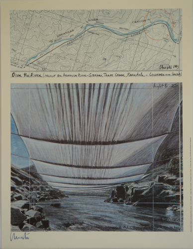 Christo,  Over the river II unerneath
