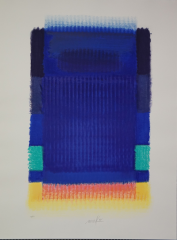 Heinz Mack, Blaues Feld mit Rosa