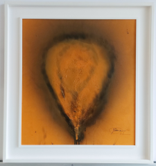 Otto Piene, o.T., Feuergouache-orange