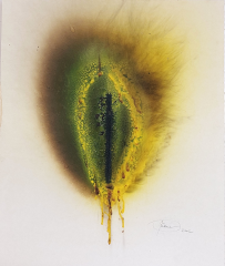 Otto Piene, o.T. Feuergouche gelb-grün