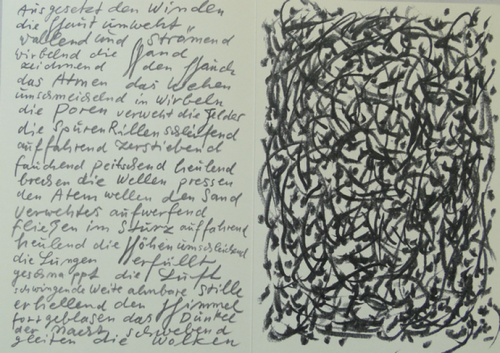Günther Uecker, Siebdruck mit Text