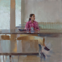 Vinzenz Schüller, Bar scene, Woman in pink jacket 2