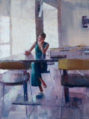 Vinzenz Schüller,  Bar Scene, Woman with drink