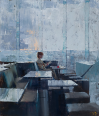 Vinzenz Schüller, Hotel Bar, reading woman