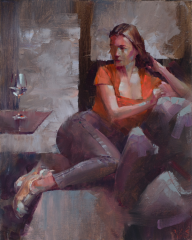 Vinzenz Schüller, she relaxes in golden shoes.