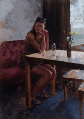 Vinzenz Schueller, Bar Scene XVI, Woman In Thoughts