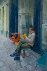 Vinzenz Schüller, Sitting woman, winter scene