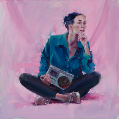 Vinzenz Schüller, Sitting Woman with Tape Recorder
