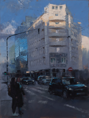 Vinzenz Schueller, Street Scene XIV, Winter Afternoon