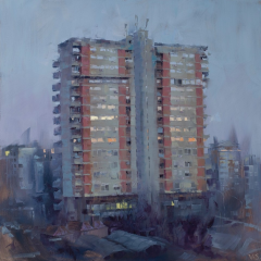 Vinzenz Schüller, Skopje building at sunset