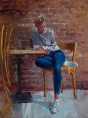 Vinzenz Schüller, Woman With Striped Pullover